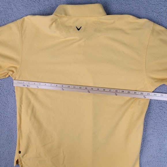 Callaway Polo Shirt Mens Large Yellow Golf Sport‎ Drysport Ribbed - Picture 9 of 12